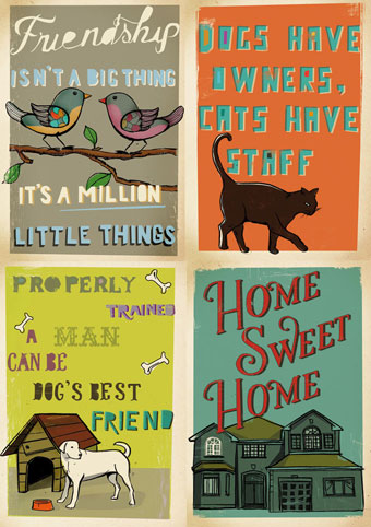 Карта для декупажа "Нouse, dog, cat". Арт DFG402                  