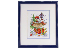 Вышитая картина "Новогоднее кукареку". Арт Модель 01.033.27