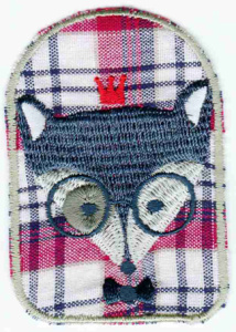 Термоаппликация HKM "Button rot karriert mit Fuchs". Арт 33339/1SB