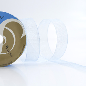 Лента органза SAFISA мини-рулон, 15 мм, 3,5 м, цвет 04, светло-голубой. Арт P00520-15мм-04          