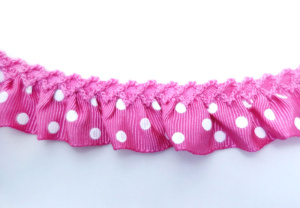 Рюш декоративный "в горошек", 20 мм, цвет розовый. Арт 5958342/634