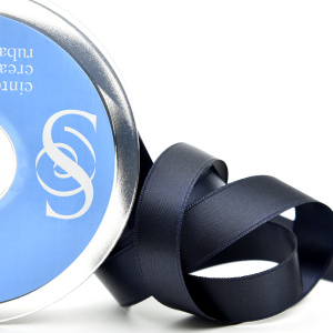 Лента атласная двусторонняя SAFISA, 3 мм, 100 м, цвет 72, черно-синий. Арт 110-3мм-72              