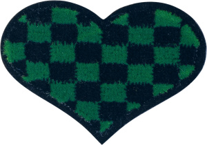 Термоаппликация "Клетчатое сердце зеленое". Арт 43214