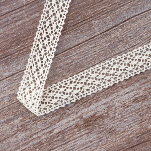 Мерсеризованное хлопковое кружево, 18 мм, шампань. Арт 2098/72