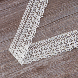 Мерсеризованное хлопковое кружево, 26 мм, белый. Арт 2119/01