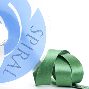 Косая бейка атласная 20 мм, 25 м, цвет 25, зеленый. Арт 6260-20мм-25            