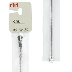 Молния металл, Ni, разъёмная 1 замок, на атласной тесьме, 4 мм, 60 см, цвет 2101, белый. Арт 3000290/60/2101         