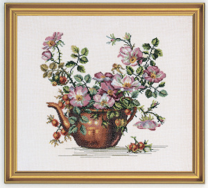 Набор для вышивания "Шиповник в медном чайнике". Арт 12-278                  