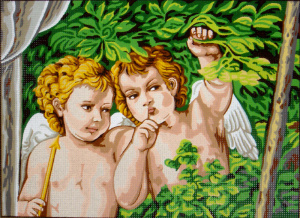 Канва жесткая с рисунком "Стрелы амура". Арт 40.132                  