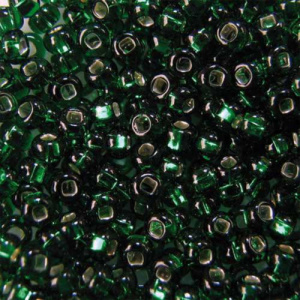 Бисер Preciosa №10, 5 г., цвет №57060 зеленый с серебряным прокрасом прозрачный. Арт G 57060