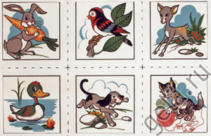 Канва жесткая с рисунком "Детские сюжеты", 6 картинок. Арт G.48                    