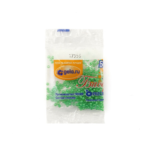 Бисер Preciosa №10, 5 г., цвет №17356 зеленый окрашеный алебастр. Арт G 17356