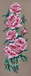 Канва жесткая с рисунком "Пионы", 2картинки. Арт 18.626                  