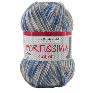 Пряжа Fortissima Socka 4-fach color, 75% шерсть, 25% полиамид, 420 м, 100 г. Арт 90028-2439