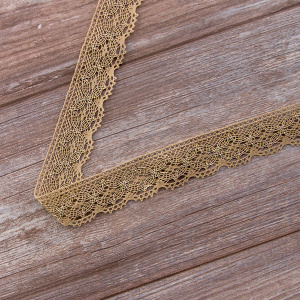 Мерсеризованное хлопковое кружево, 35 мм, цвет натуральный неокрашенный. Арт 2222/27