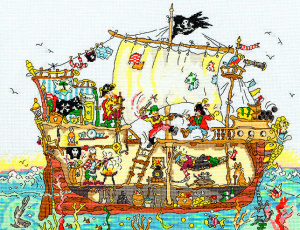 Набор для вышивания "Pirate Ship" (Пиратский корабль). Арт XCT7