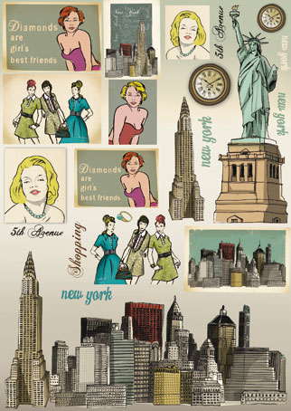 Карта для декупажа "New York". Арт DFG386                  