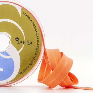 Косая бейка хлопок/полиэстер 20 мм, 25 м, цвет 85, лососевый. Арт 6120-20мм-85            