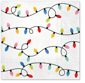 Салфетки трехслойные для декупажа, коллекция "Lunch"  TETЕ a TETE "Праздничные огоньки" . Арт TL232800