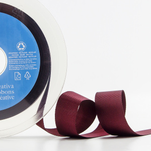 Лента репсовая SAFISA, 25 мм, 25 м, цвет 30 бордовый. Арт 350-25мм-30