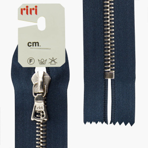 Молния металл, Ni, неразъёмная, на атласной тесьме, 6 мм, 18 см, цвет 2131, синий темный. Арт 3651221/18/2131         