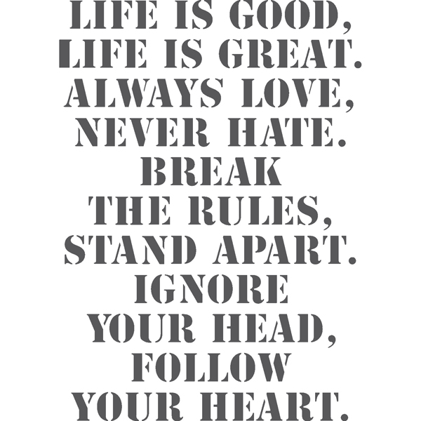 Трафарет "Life is…" . Арт KSH26