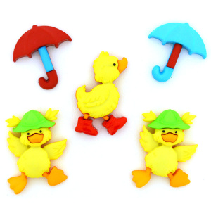 Набор пуговиц и/или декоративных элементов "Прыгуны по лужам". Арт 8978