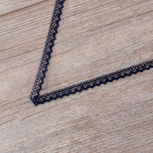 Мерсеризованное хлопковое кружево, 8 мм, цвет темно-синий. Арт 2062/9S