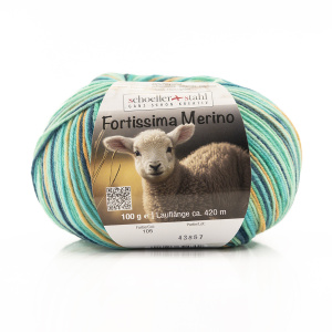 Пряжа Fortissima Merino 4-fach, 75% шерсть, 25% полиамид, 420 м, 100 г. Арт 93042-0105