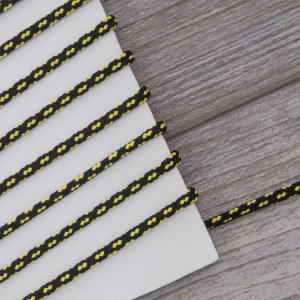 Шнуры PEGA плетеный, цвет черный с желтым, 4,5 мм. Арт 842945216DL103