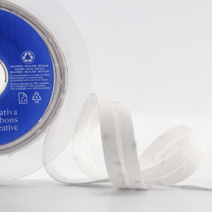 Косая бейка хлопок, 20 мм, 20 м, цвет 02, цвет белый. Арт 6552-20мм-02    