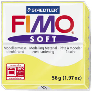 Полимерная глина FIMO "Soft", уп. 56 г, цвет лимонный. Арт 8020-10