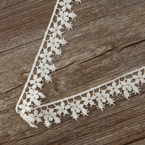 Мерсеризованное хлопковое кружево, 24 мм, цвет белый. Арт K059/01