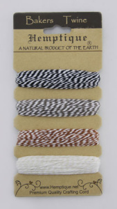 Шнур Bakers Twine  на блистере, 2 х 2 нити, 1мм, 4 цвета по 9 м. Арт BTC2CA                  
