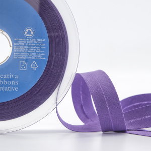 Косая бейка хлопок/полиэстер 20 мм, 25 м, цвет 125, сиреневый темный. Арт 6120-20мм-125           