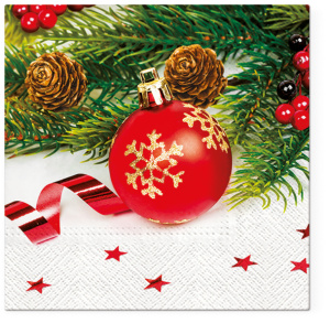 Салфетки трехслойные для декупажа, коллекция "Lunch"  TETЕ a TETE "Красная игрушка" . Арт TL814000