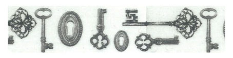 Лента клейкая декоративная "Винтажные ключи". Арт SBA133