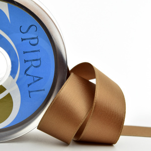 Лента атласная двусторонняя SAFISA, 25 мм, 25 м, цвет 64, молочный шоколад. Арт 110-25мм-64             