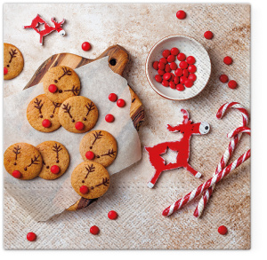 Салфетки трехслойные для декупажа, коллекция "Lunch"  TETЕ a TETE "Рождественское печенье" . Арт TL232400