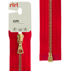 Молния металл, Gold, разъёмная 1 замок, на атласной тесьме, 4 мм, 70 см, цвет 9426, красный. Арт 3000083/70/9426         