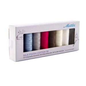 Набор с нитками Silk Finish  в подарочной упаковке, 8 катушек. Арт SFC8-KIT