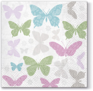 Салфетки трехслойные для декупажа, коллекция "Lunch"  PAW Decor Collection "Нежные бабочки". Арт SDL086800