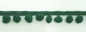 Тесьма с помпонами MATSA цвет темно-зеленый. Арт 96923/1025