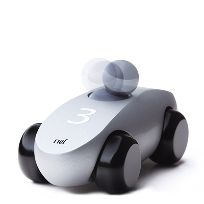 Игрушка детская дизайнерская NAEF BASIC "Car" 3+, подвижная машинка, дерево, цвет серебряный, 9,8 см. Арт 9708.3