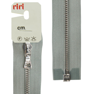 Молния металл, Ni, разъёмная 1 замок, на атласной тесьме, 6 мм, 70 см, цвет 9112, голубовато-серый. Арт 3551226/70/9112         