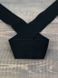 Тесьма киперная SAFISA, 40 мм, 25 м, цвет 01, черный. Арт 0270-40мм-01