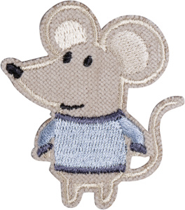 Термоаппликация HKM "Мышь коричнево-голубая". Арт 42688