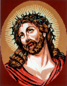 Канва жесткая с рисунком "Господь в терновом венце". Арт 14.750                  