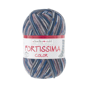 Пряжа Fortissima Socka 4-fach color, 75% шерсть, 25% полиамид, 420 м, 100 г. Арт 90028-2484