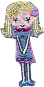 Термоаппликация HKM "Девочка в джинсовом платье". Арт 32879/1SB